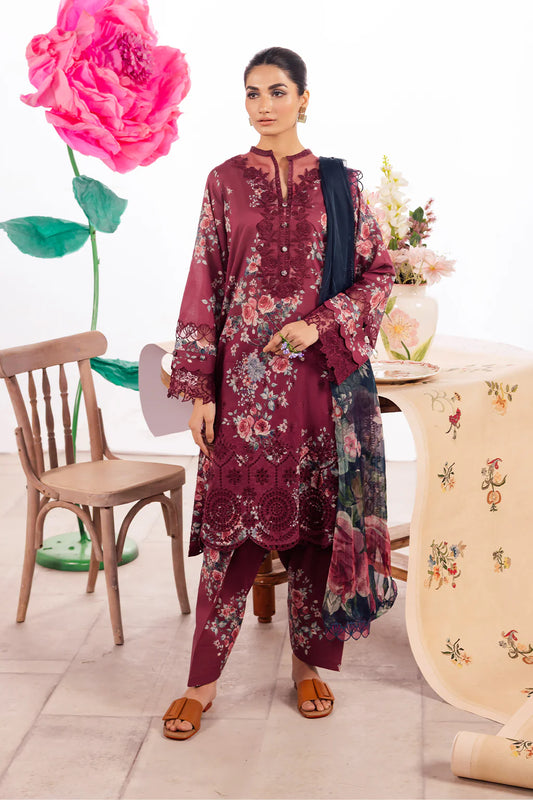 IZNIK- DL-11 - 03 pcs Embroidered Lawn