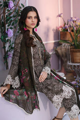 3-PC Unstitched Embroidered Lawn Shirt with Chiffon Dupatta and Trouser CS3-02