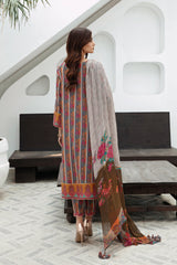 3-PC Unstitched Embroidered Lawn Shirt with Chiffon Dupatta and Trouser CS3-06