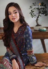 Asim Jofa - 03 pcs Printed Khaddar Suit AJ3P-010