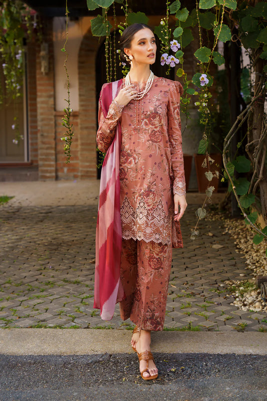 IZNIK- UE-218 - 03 pcs Embroidered Lawn