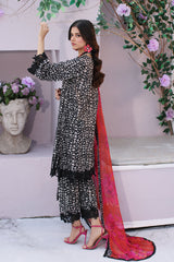 3-PC Unstitched Embroidered Lawn Shirt with Chiffon Dupatta and Trouser CS3-01