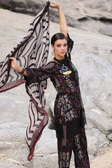 3-PC Unstitched Embroidered Lawn Shirt with Chiffon Dupatta and Trouser CS3-10