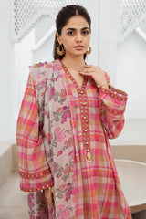 3-PC Unstitched Embroidered Lawn Shirt with Chiffon Dupatta and Trouser CS3-05