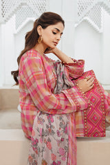 3-PC Unstitched Embroidered Lawn Shirt with Chiffon Dupatta and Trouser CS3-05
