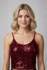 Luxe Shimmer Top - Maroon