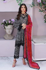 3-PC Unstitched Embroidered Lawn Shirt with Chiffon Dupatta and Trouser CS3-01