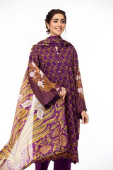 Nishat Linen 3 Piece Printed Suit - 42101648-R