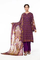 Nishat Linen 3 Piece Printed Suit - 42101648-R