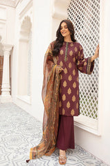 Nishat Linen 3 Piece Printed Suit - 42201250-R