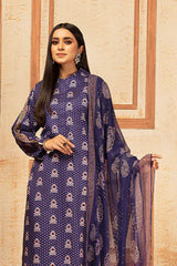 Nishat Linen 3 Piece Printed Suit - 42201302-R