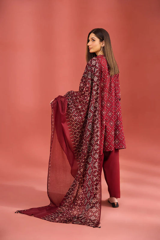 Nishat Linen 3 Piece Printed Suit - 42201569-R