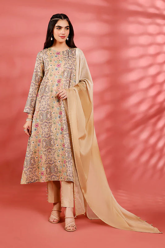 Nishat Linen 3 Piece Printed Suit - 42201598-R