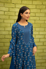 Nishat Linen 3 Piece Printed Suit - 42206502-R