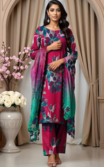Baroque - 03 pcs Digital Printed Embroidered Lawn IF-25-044