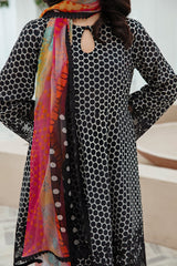 3-PC Unstitched Embroidered Lawn Shirt with Chiffon Dupatta and Trouser CS3-03