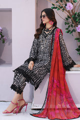 3-PC Unstitched Embroidered Lawn Shirt with Chiffon Dupatta and Trouser CS3-01