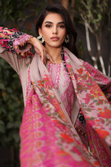 3-PC Unstitched Embroidered Lawn Shirt with Chiffon Dupatta and Trouser CS3-07