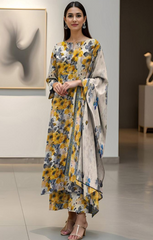Baroque - 03 pcs Digital Printed Embroidered Lawn IF-25-046