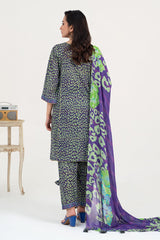 3-PC Unstitched Embroidered Lawn Shirt with Chiffon Dupatta and Trouser CS3-11