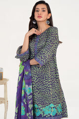 3-PC Unstitched Embroidered Lawn Shirt with Chiffon Dupatta and Trouser CS3-11