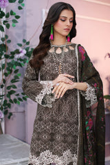 3-PC Unstitched Embroidered Lawn Shirt with Chiffon Dupatta and Trouser CS3-02