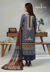 Asim Jofa - 03 pcs Printed Khaddar Suit AJ3P-010