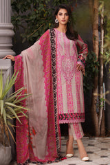 3-PC Unstitched Embroidered Lawn Shirt with Chiffon Dupatta and Trouser CS3-07