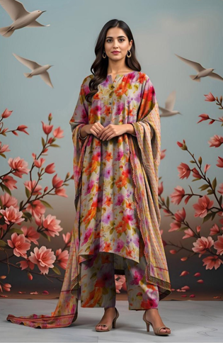 Baroque - 03 pcs Digital Printed Embroidered Lawn IF-25-049