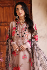 3-PC Unstitched Embroibered Lawn Shirt with Printed Chiffon Dupatta CCS4-14