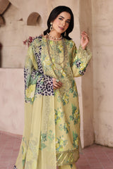3-PC Unstitched Embroibered Lawn Shirt with Printed Chiffon Dupatta CCS4-15