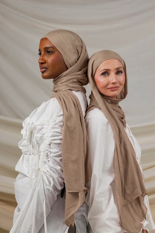 Instant Hijaab with 2 Loops - IVORY BROWN C-10