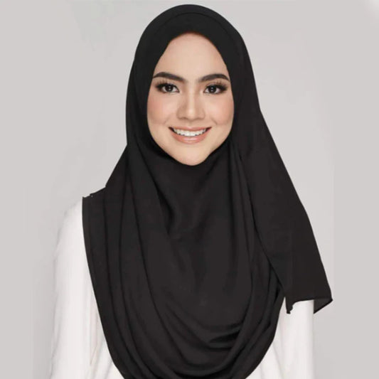 Instant Hijaab with 2 Loops - BLACK C-1