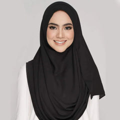 Instant Hijaab with 2 Loops - BLACK C-1