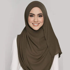 Instant Hijaab with 2 Loops - DARK BROWN C-2