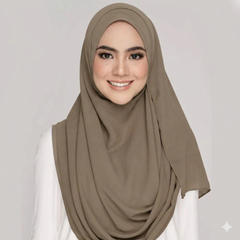 Instant Hijaab with 2 Loops - DARK BEIGE C-3