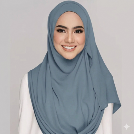 Instant Hijaab with 2 Loops - GREY C-8