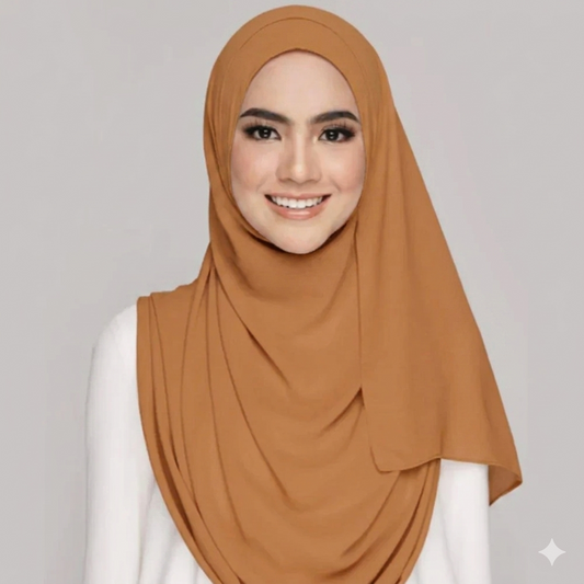 Instant Hijaab with 2 Loops - BROWN C-9