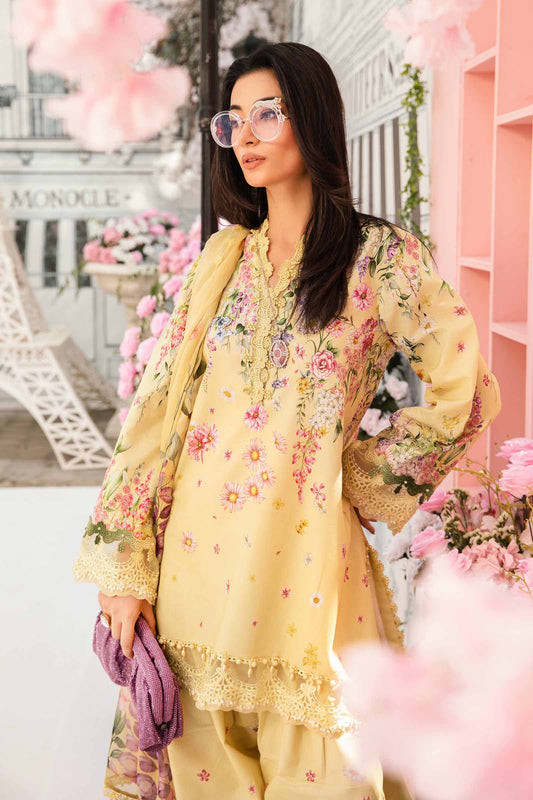 Maria B - 3 Piece Unstitched Embroidered Lawn Suit | MPT-2603-A