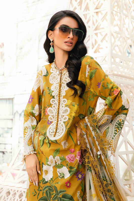 Maria B - 3 Piece Unstitched Embroidered Lawn Suit | MPT-2604-B