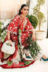 Maria B - 3 Piece Unstitched Embroidered Lawn Suit | MPT-2606-B