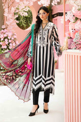 Maria B - 3 Piece Unstitched Embroidered Lawn Suit | MPT-2609-B