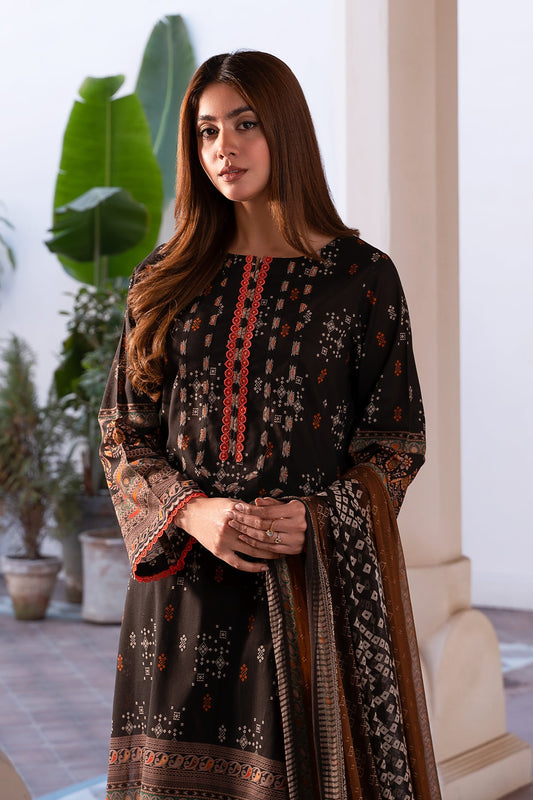 3-PC Unstitched Printed Lawn Shirt with Chiffon Dupatta and Trouser CP4-24