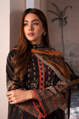 3-PC Unstitched Printed Lawn Shirt with Chiffon Dupatta and Trouser CP4-24