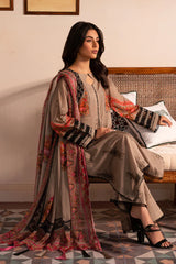 3-PC Unstitched Printed Lawn Shirt with Chiffon Dupatta and Trouser CP4-023