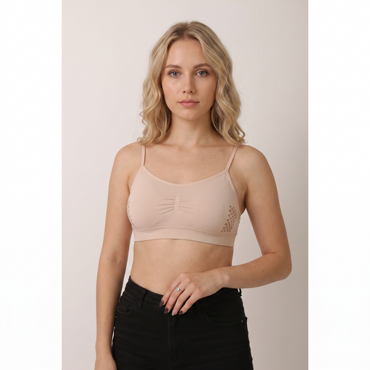 Pack of 2 Free Size Non-Padded Scilla Sports Bra - Beige