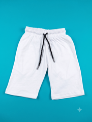 Boys' Everyday White Comfort Shorts with Adjustable Drawstring