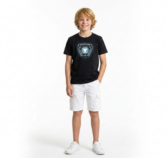 Kids' Iron Man "Nano-Tech" Arc Reactor Black Tee