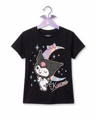Official Girls Kuromi Celestial Dreams Graphic Tee Black