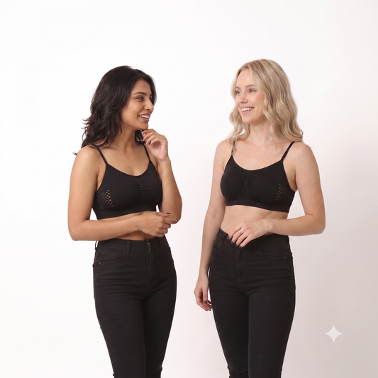 Pack of 2 Free Size Non-Padded Scilla Sports Bra - Black